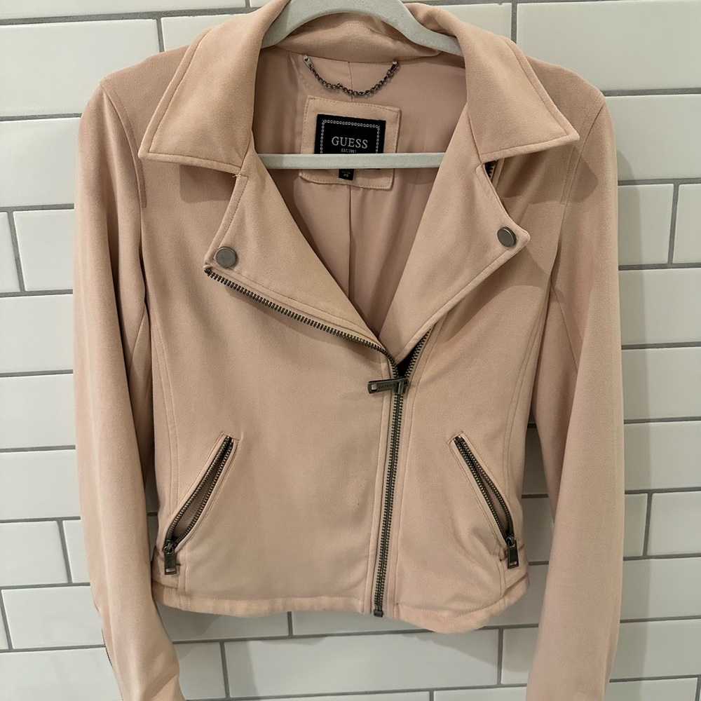 Guess suede jacket. Super soft and goes with so many outfits for that extra m.